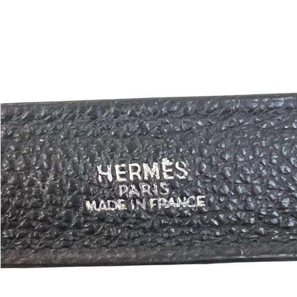 Hermes black color leather snap button pouch size GM - Picture 6 of 10